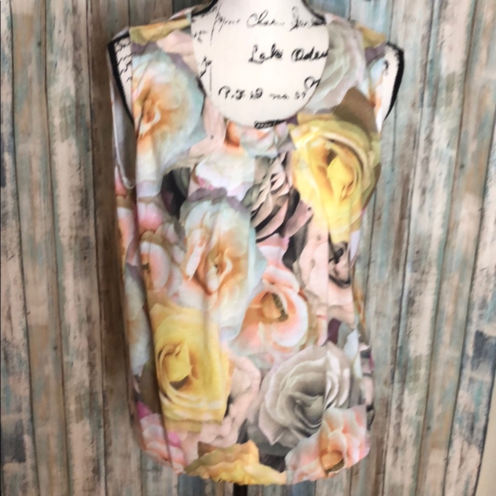 Croft & Barrow Floral Print Sleeveless Blouse